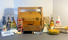 Vintage Kiwi Shoe Groomer Shoe Shine Box Brushes Waxes Creams Made in the USA