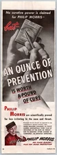 VINTAGE PRINT AD PHILIP MORRIS SMOKING  1942 COLLIERS MAG