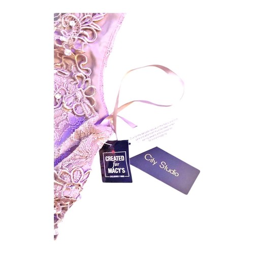 City Studio Dress Mauve Pink Glitter Rhinestone NWT Size 7 Zip Up Prom Formal - Picture 7 of 11
