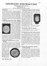 1937 Cochrane Corporation Weir Flow meters Philadelphia PA VTG trade print ad