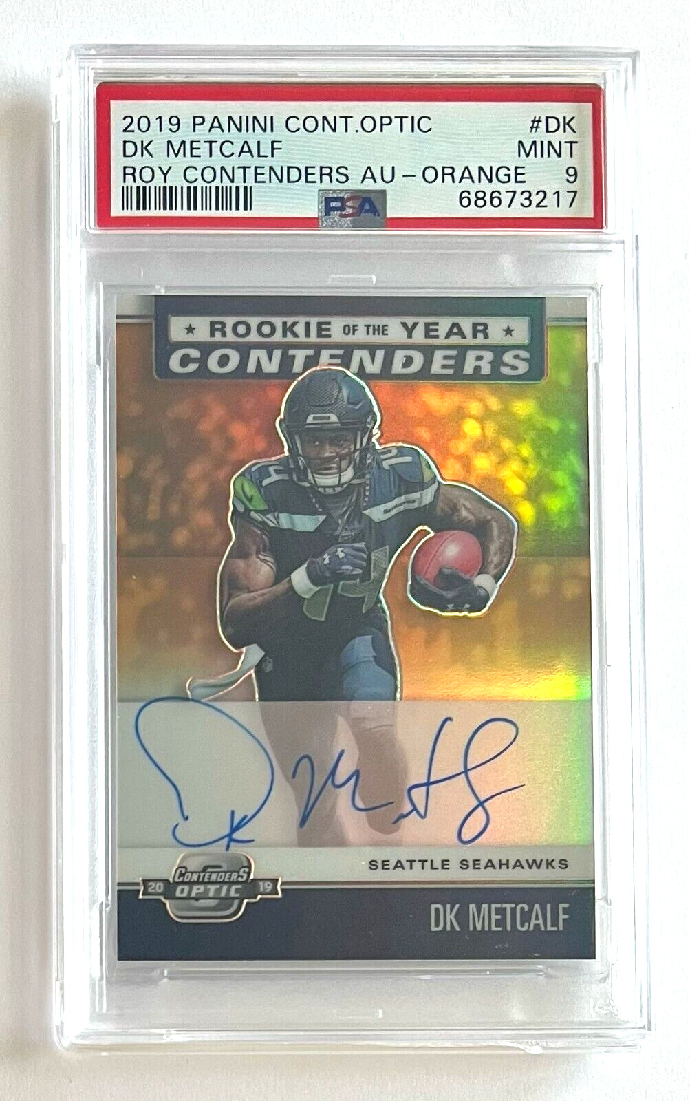 DK Metcalf Panini Contenders Optic Rookie of the Year Contenders Autographs #DK Orange