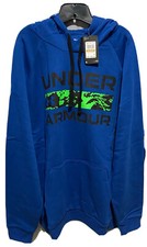 Under Armour Mens Blue Rival Fleece Signature Box Hoodie Sweatshirt Size 4XL NWT