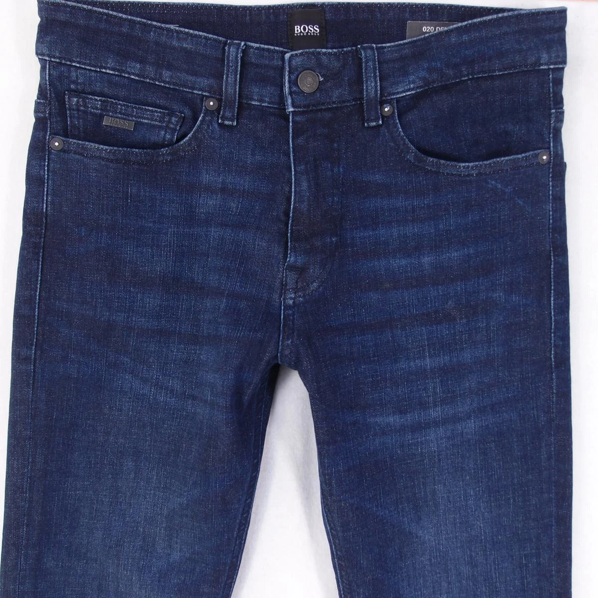 Mens HUGO BOSS 020 DELAWARE Stretch Slim Straight Blue Jeans W30