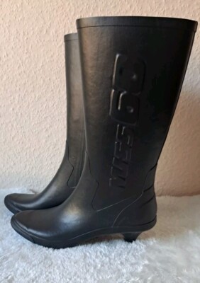 Gummistiefel 39 MISS SIXTY 60 Rubber High Heel Absatz Y2K Vintage NEU 