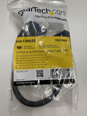 StarTech.com VGA-auf-2 x VGA-Video-Splitter-Kabel Stecker/F (1 Fuß)