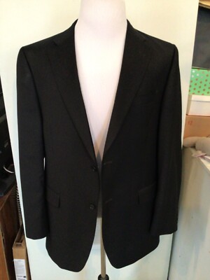 Concepts by Claiborne Solid Black 100% Wool Sport Coat Jacket Sz