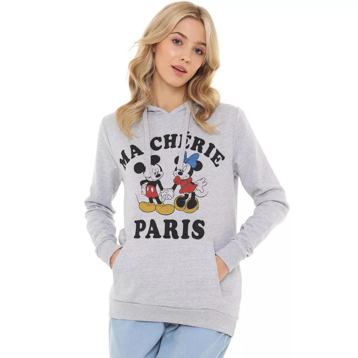 Disney Womens Hoodie Mickey & Minnie Mouse Ma Cherie Paris Jumper S-XL  Official