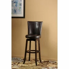 Copper Grove Glenariff Faux Leather Swivel Counter Stool Walnut and Brown  