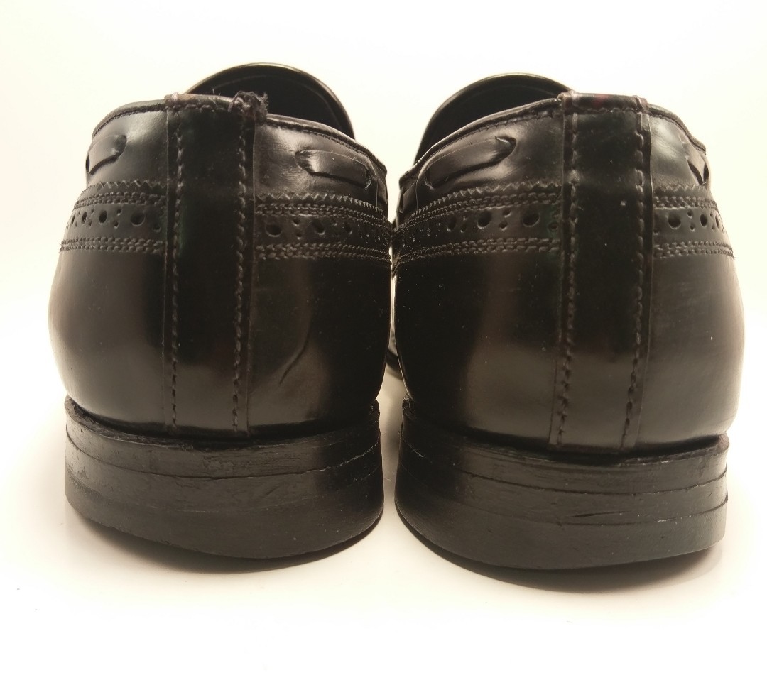 Stuart McGuire Black Leather Wingtip Tassel Loafers Approx  display picture 3