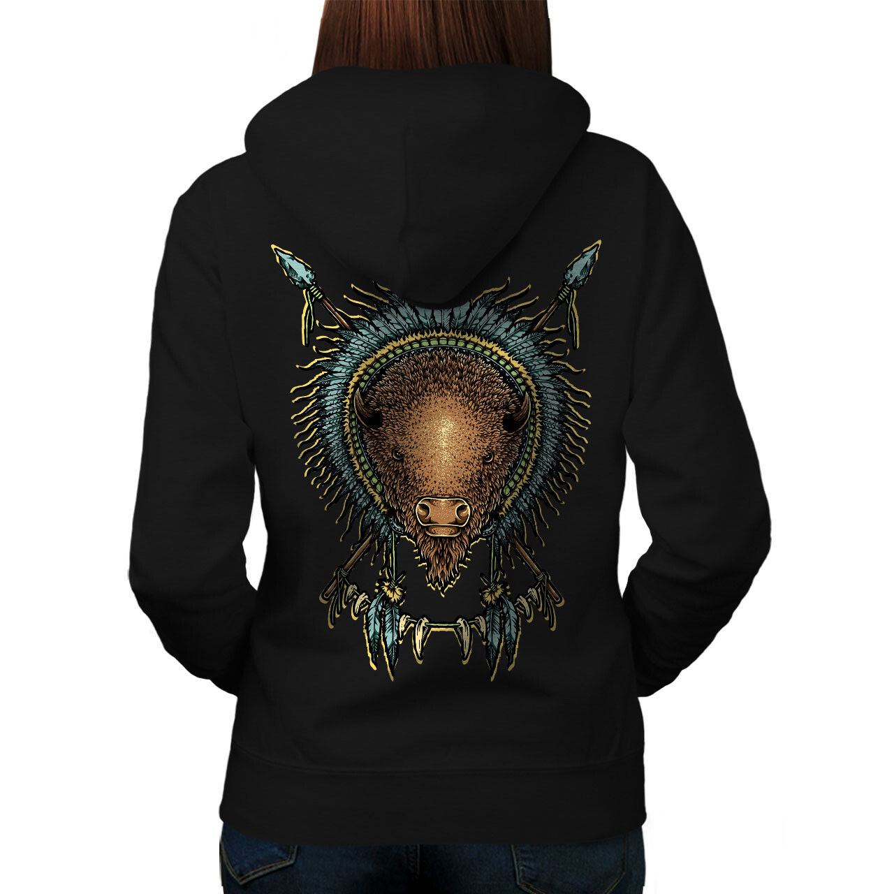Wellcoda Dream Catcher Fashion Womens Hoodie Back