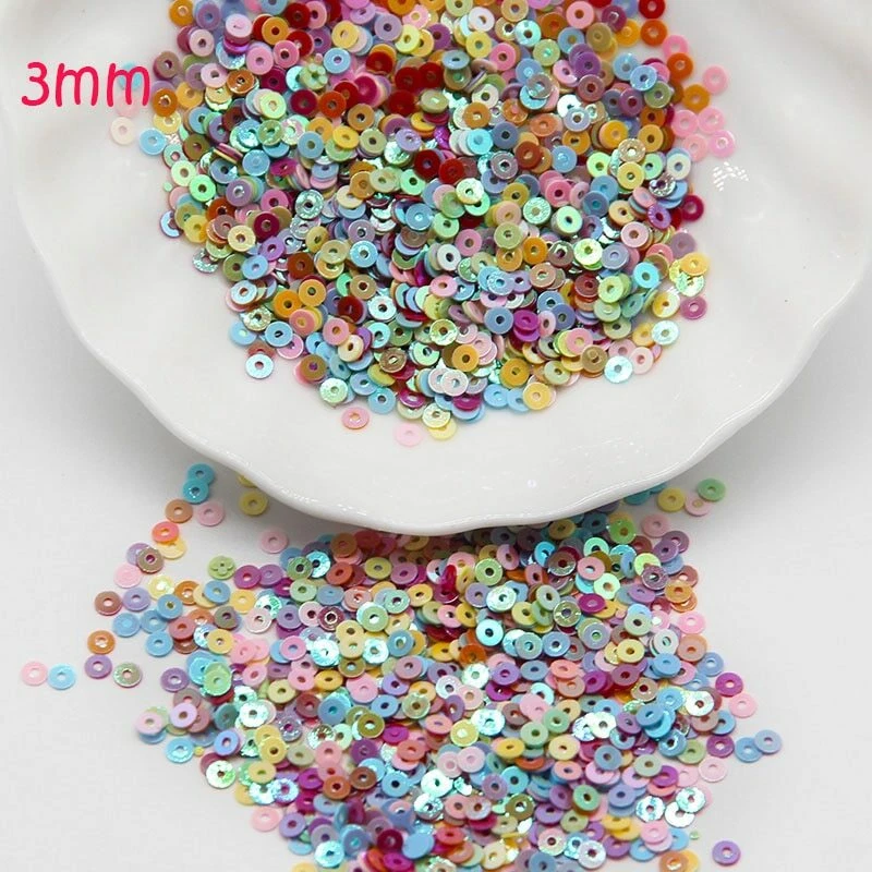 3mm 4mm 5mm 6mm FLAT Metallic Shiny Round Loose Sequins Clothes Sewing Wedding - Image 2 of 4