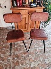 SEDIA IN PELLE COPPIA SEDIE VINTAGE ARREDO MODERNARIATO