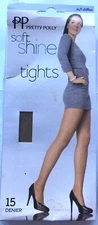 PRETTY POLLY ~SOFT SHINE TIGHTS ~ SIZE M/L ~ ( 42 - 48” ) SHADE CHIFFON ~ 15 DEN