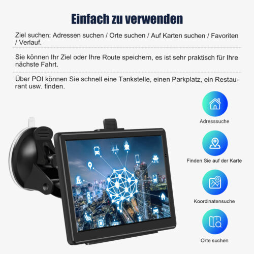 7" ZOLL GPS Navi Navigation Für Auto LKW PKW Navigationsgerät 8GB+256MB