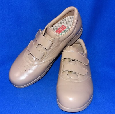 SAS SHOES WOMENS ME TOO NEW 10 N TAUPE BEIGE MOCHA hook/loop COMFORT DIABETIC