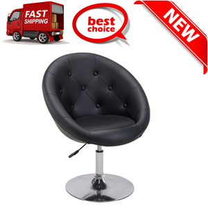 Luxury Accent Chair Synthetic Leather Contemporary Round Swivel Vanity Stool New Ebay