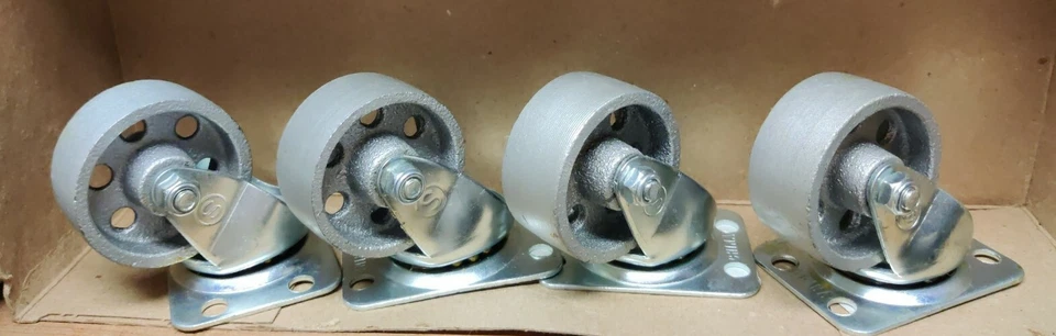 SHEPHERD HARDWARE 4 pack Shepherd Steel 2 in. Dia. Swivel Gray Casters 125 lb. 4 pk