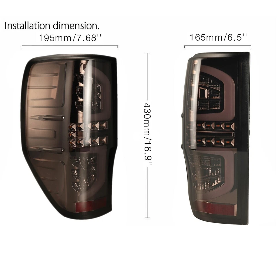 1 Pair LED Tail light For Ford Ranger T6 T7 T8 Wildtrak 2011-21 Rear Brake Lamp - Image 3 of 4