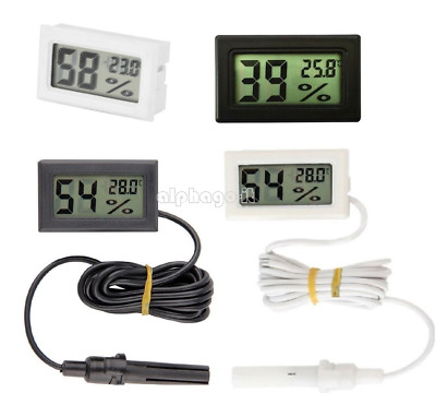 Mini Digital LCD Temperatur Luftfeuchtigkeit Thermometer Außen Hygrometer Messgerät Sonde