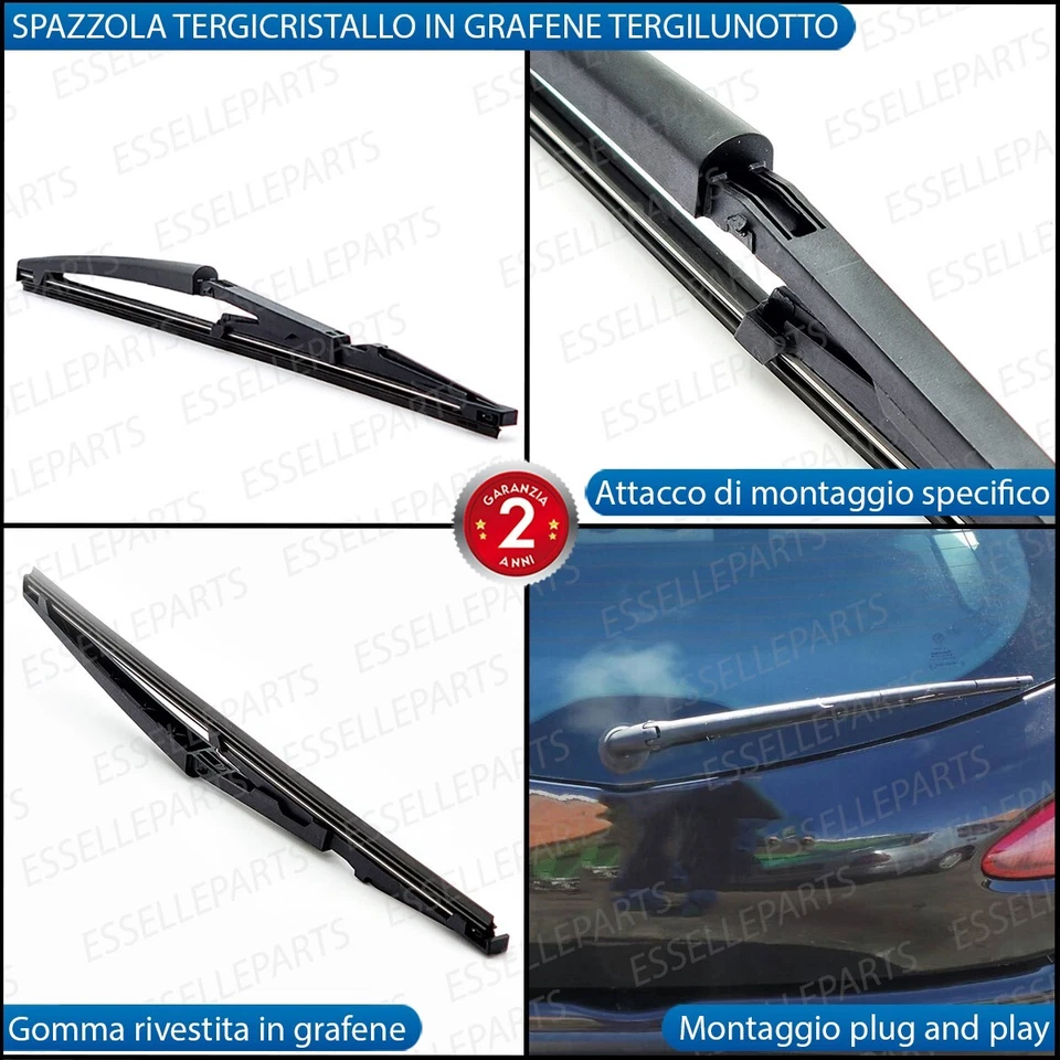 KIT SPAZZOLA TERGICRISTALLO LANCIA MUSA POSTERIORE TERGI LUNOTTO GRAFENE - Immagine 2 di 4