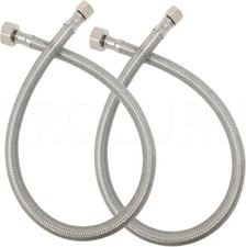 Reliable 16-Inch Stainless Steel Faucet Connector Set, 3/8" Comp to 1/2" FIP