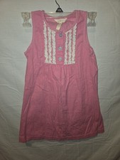 Matilda Jane Girl's Pink Linen Dress Tank Sleeveless Tea Length Size 8