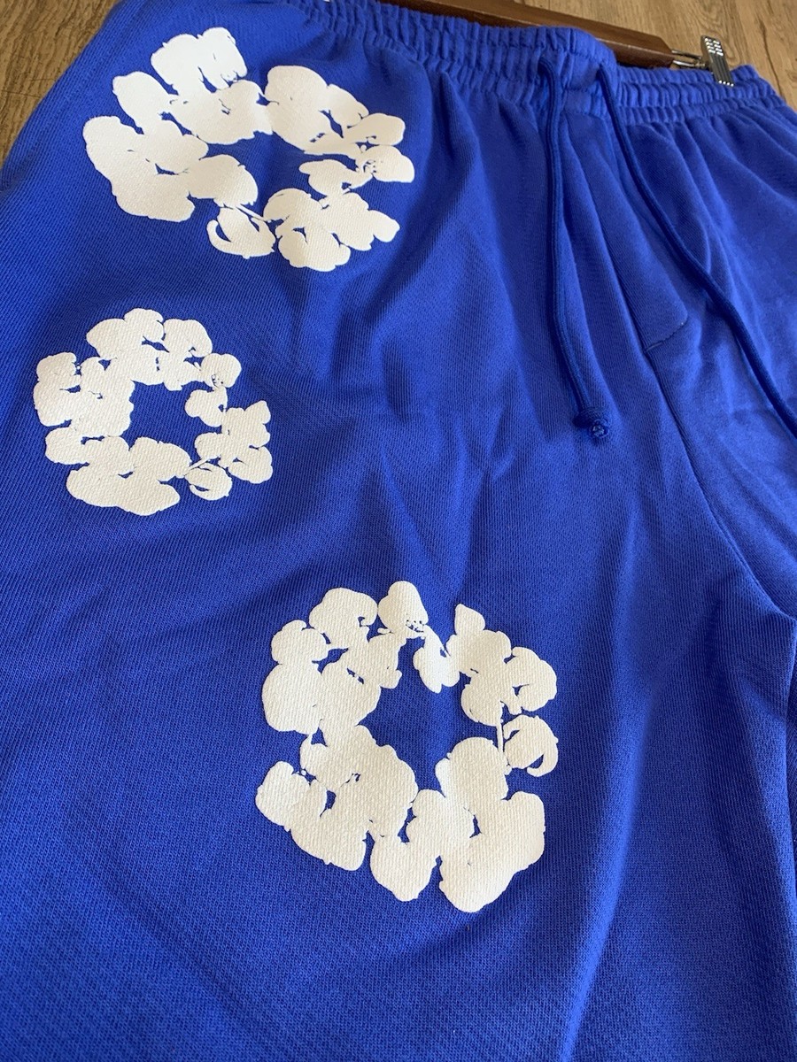 Denim Tears The Cotton Wreath Shorts Blue Size X-Large AUTHENTIC