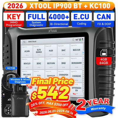 XTOOL IP900 BT KC100 Key Programmer Car Diagnostic Tool Bidirectional Scanner