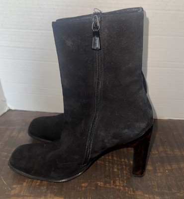 Vero Cuoio designer black pumps/ ankle booties! Size 9/39 Made In Italy