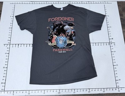 Foreigner 2023 Loverboy Tour Rock Concert Tee Gray Size XL