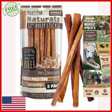 Mighty Paw 12" Bully Sticks for Dogs - All-Natural Chew Treats