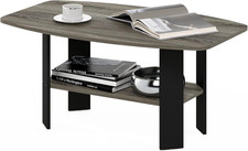 Simple Design Coffee Table, French Oak Grey/Black