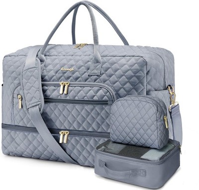 Large Women Travel Duffle 3-Piece Set - Weekender Carry-On with Shoe  Toiletry