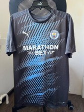MANCHESTER CITY PRE - MATCH 2019 - 2020 SOCCER JERSEY FOOTBALL SHIRT PUMA sz L