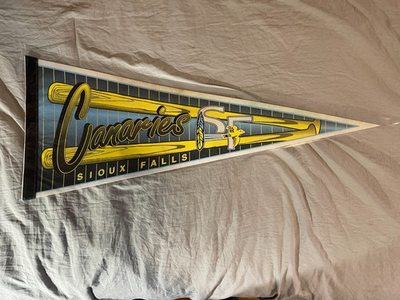 #ad Vintage Sioux Falls Canaries Minor League Baseball Full Size Pennant MILB Rare $29.99