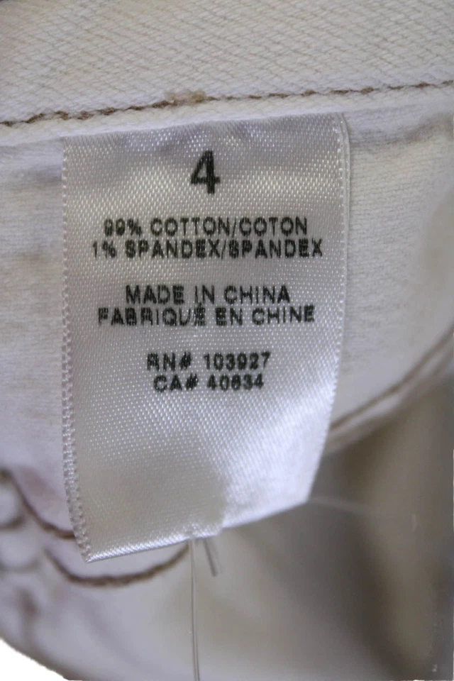 Женские хлопчатобумажные джинсы Marc Jacobs из денима с пятью карманами с заниженной талией белые размер 4 - Изображение 4 из 4