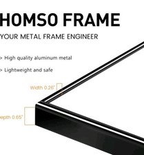 2-pk Homso A2 Poster Picture Frame, 12x16 Black Aluminum Photo Frame with High