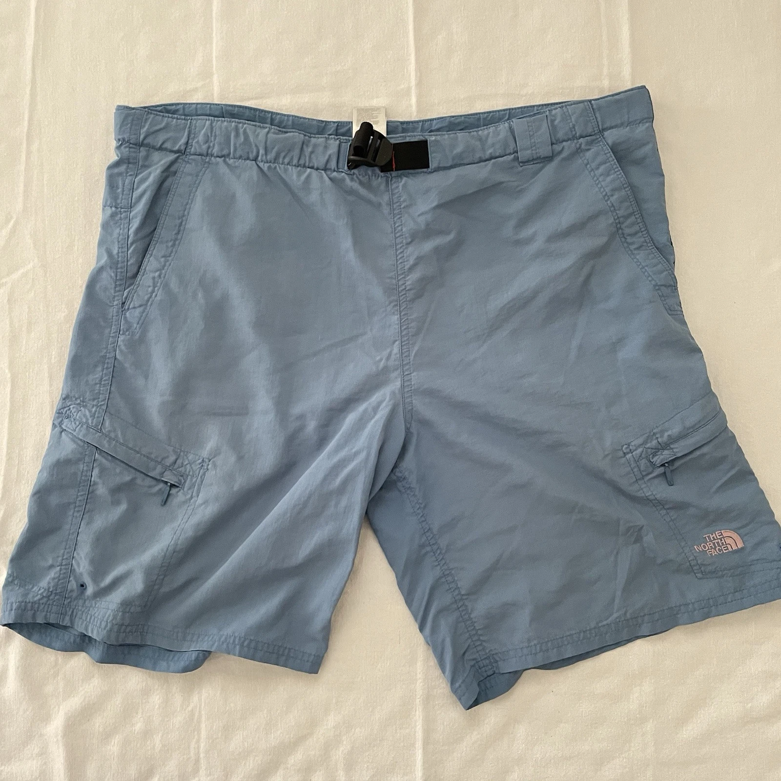 The North Face Men Class V Belted Hiking Shorts MEDIUM Blue Summit Liner Cargo
