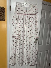 Vtg NWT Aria Nightgown Large Jersey Knit Floral Print Roses Cottagecore Long