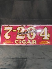 1920s Original R.G. Sullivan's 7-20-4 Cigar Porcelain Sign Manchester NH. USA