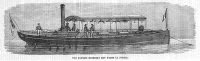 LA PUEBLA Pleasure Yacht for French Empress Eugenie - Antique Print 1863
