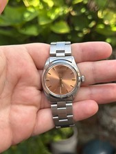 Vintage Rolex Oyster Precision 6426 34mm Steel Salmon Pink Dial Watch Only