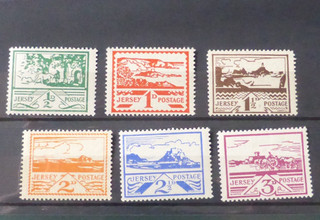JERSEY 1943 4 OCCUPATION ISSUE SET OF 6 UNMOUNTED MINT