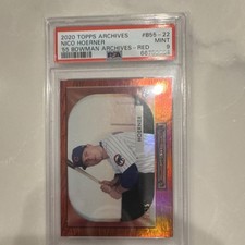 Topps 2020 Archives 1955 Bowman Nico Hoerner #B55-22 Red /25 Rookie PSA 9 Cubs