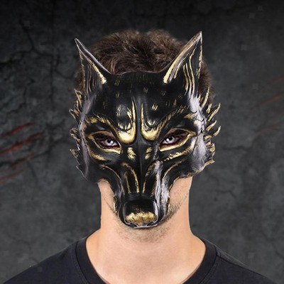 Halloween Wolf Maske Tiermaske Gesichtsschild Grusel Werwolf Maske für Maskerade