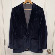 Suitsupply Velvet Dinner Jacket Tuxedo Blue Navy Slim EU 46, US 36 R Pontoglio