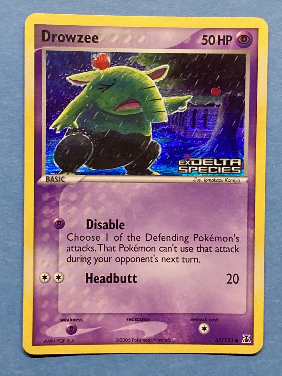Pokemon Stamped (Reverse) Holo Drowzee- EX Delta Species- 67/113- NM-/VLP