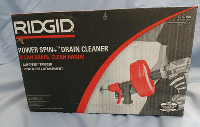 Ridgid Power Spin Drain Cleaner Autofeed #57043 Warranty 3/4 to 1 1/2'' Lines 25'