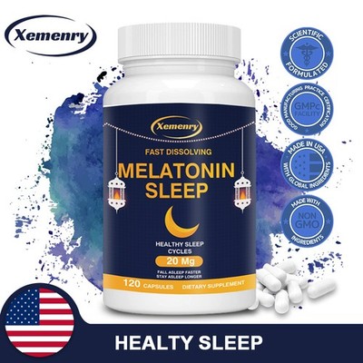 Melatonin Sleep 120pcs - Deep Sleep Formula, Fall Asleep Faster, Relaxation