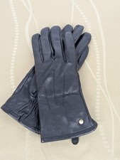 Michael Kors Women  s Smooth Leather Gloves Black Medium Soft Fleece Lined